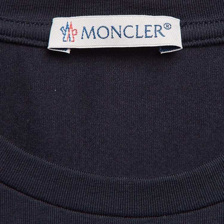 Pre Owned Moncler Navy Blue Cotton Knit Ruffled Sleeveless Top 12 Yrs