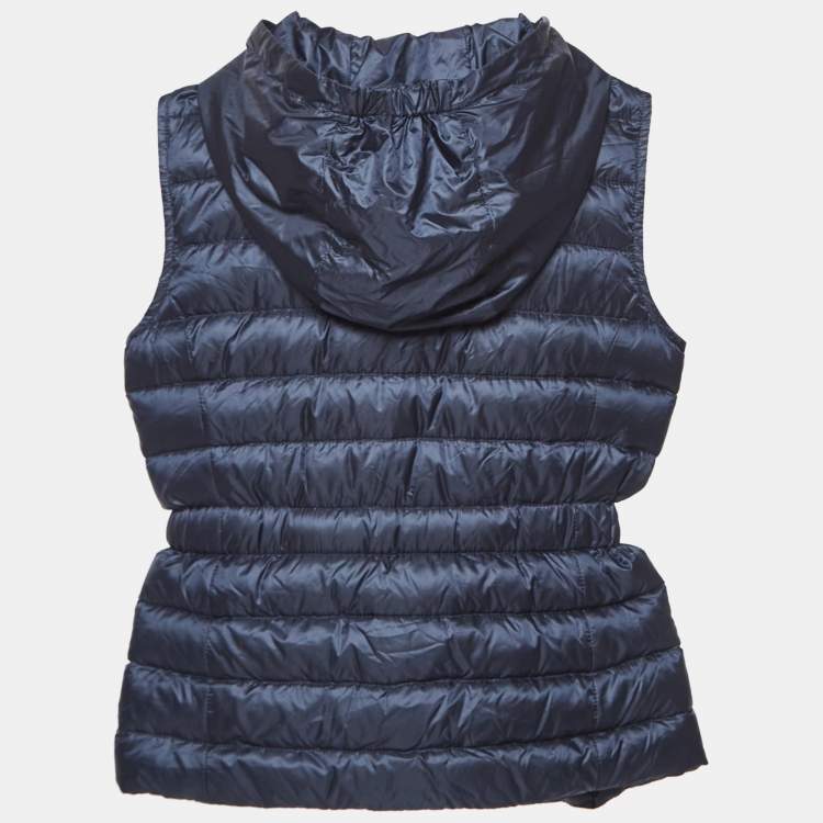 Pre Owned Moncler Navy Blue Synthetic Quilted Down Jacket 12 Yrs