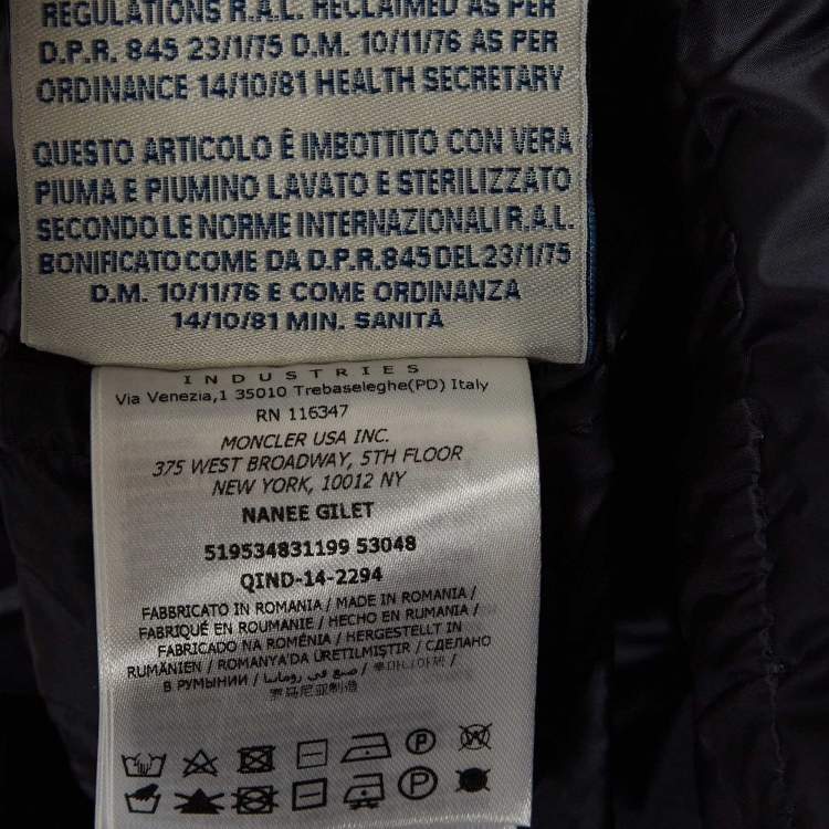 Pre Owned Moncler Navy Blue Synthetic Quilted Down Jacket 12 Yrs