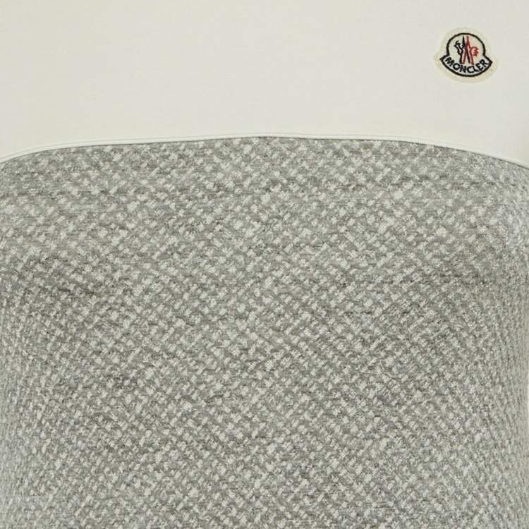 Pre Owned Moncler Kids Grey Textured Knit Midi Dress Size 12 Years