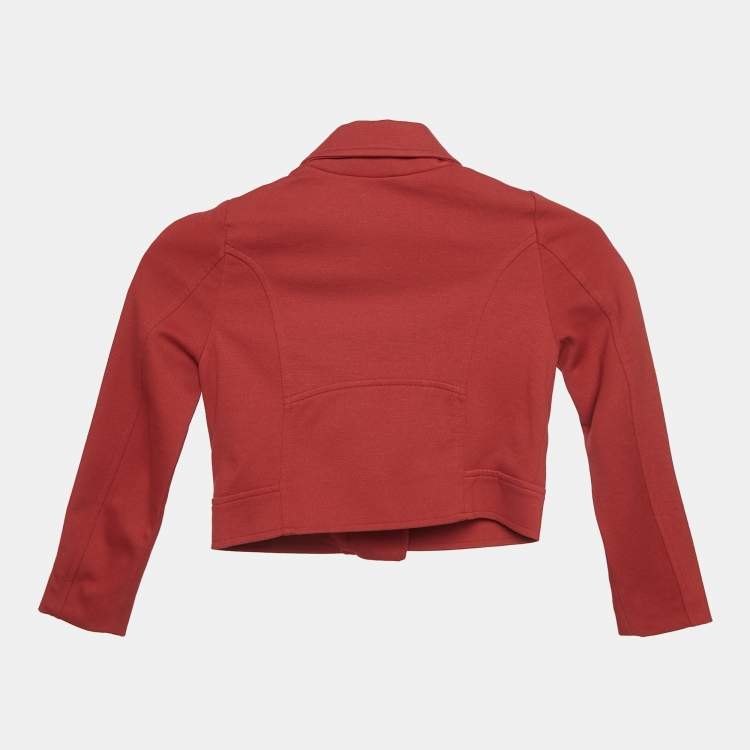 Pre Owned Moschino Kid Red Jersey Zip-Up Jacket 4 Yrs 
