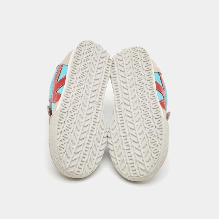 Pre Owned Moschino Multicolor Suede and Leather Low Top Sneakers Size 24