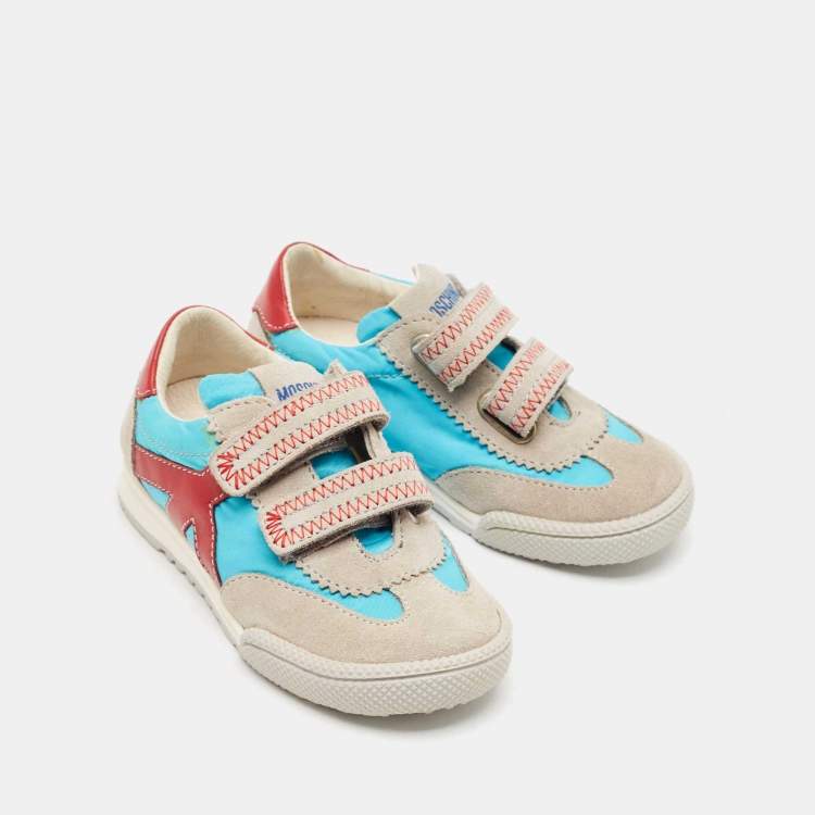 Pre Owned Moschino Multicolor Suede and Leather Low Top Sneakers Size 24