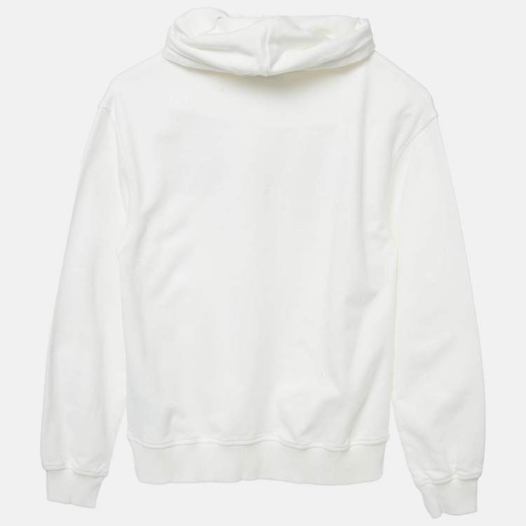 مملوكة مسبقًا Moschino Teen White Teddy Print Cotton Hoodie 12Yrs