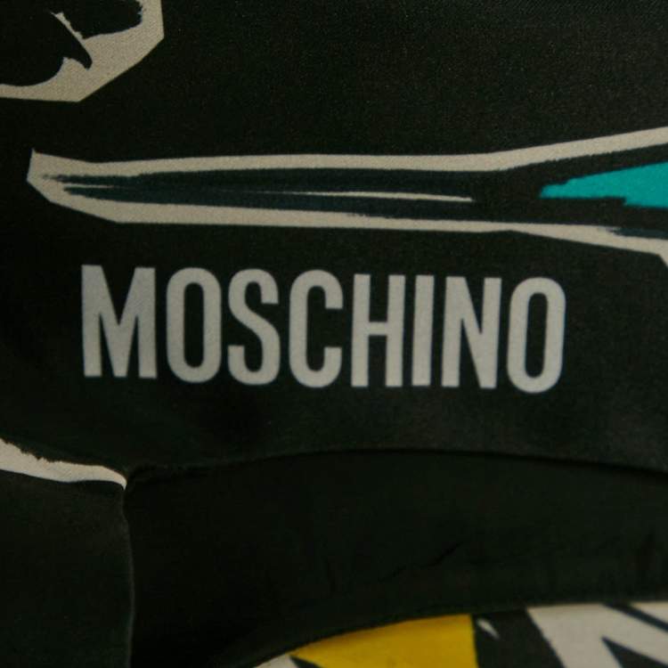Pre Owned Moschino Black Printed Synthetic Sleeveless Dress 12 Yrs