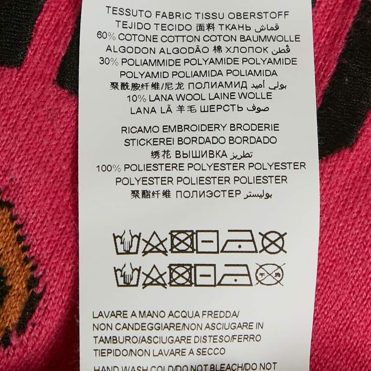Pre Owned Moschino Teen Pink Bear Pattern Cotton Knit Sweater 10 Yrs