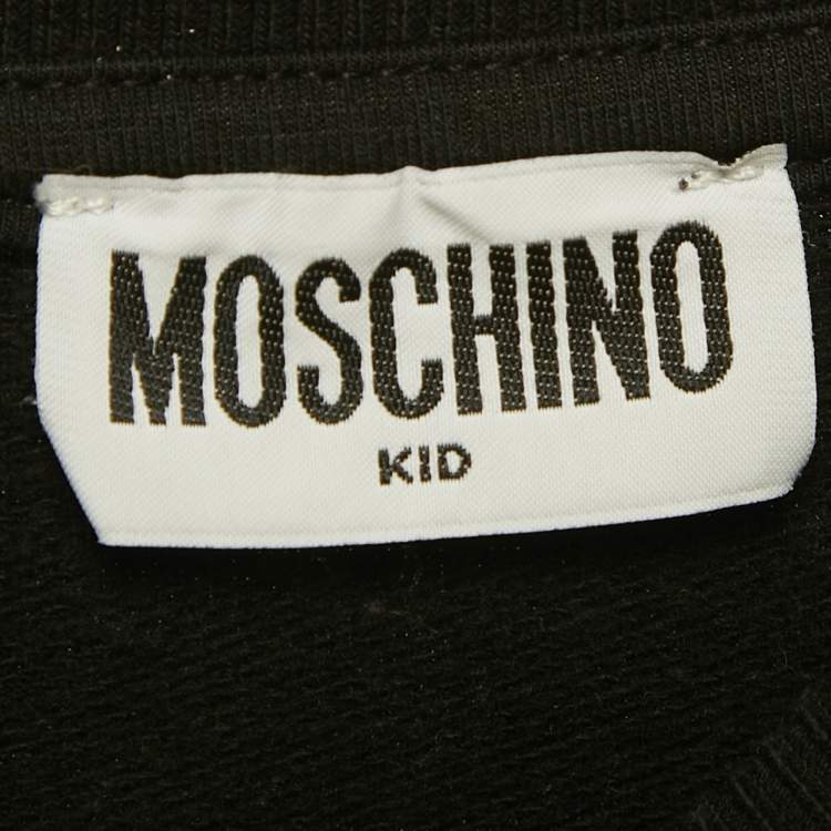 Pre Owned Moschino Black Cotton Rhinestone Sweatshirt 8 Yrs