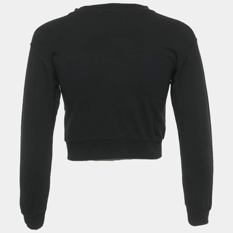 Pre Owned Moschino Black Cotton Rhinestone Sweatshirt 8 Yrs