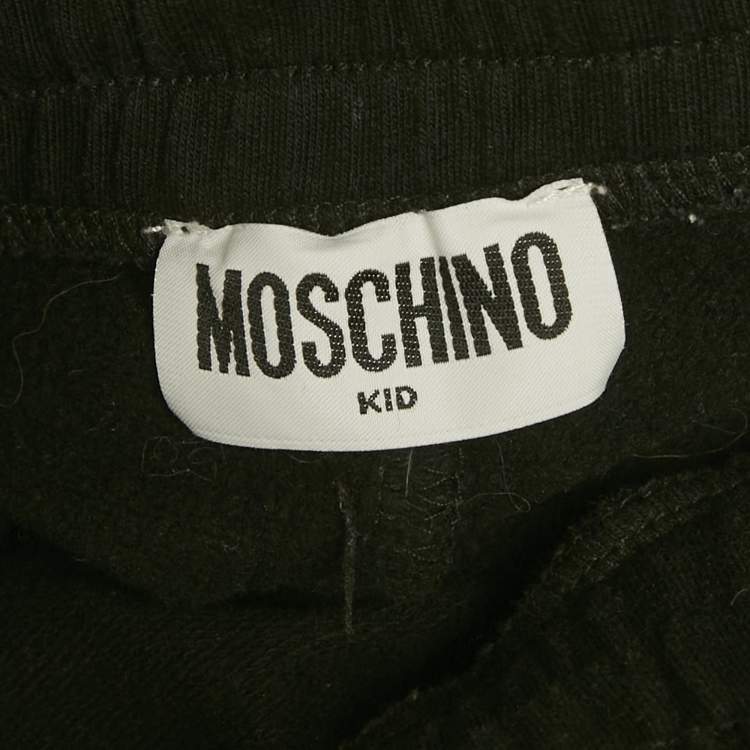 Pre Owned Moschino Kids Black Cotton Rhinestone Sweatpants 8 Yrs