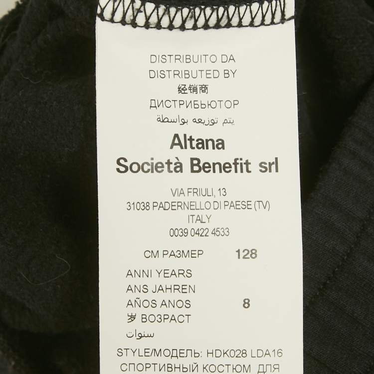 Pre Owned Moschino Kids Black Cotton Rhinestone Sweatpants 8 Yrs