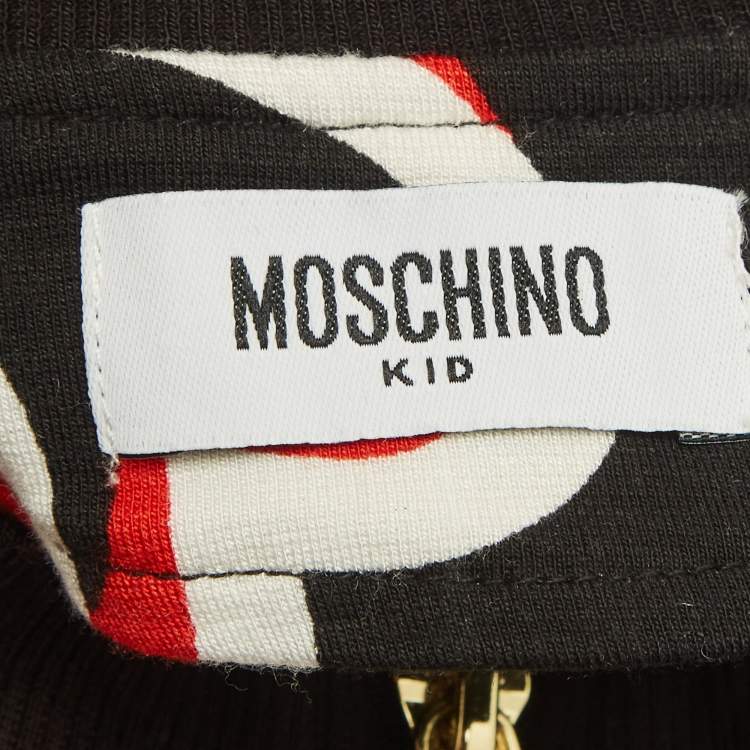 Pre Owned Moschino Kids Black Logo Print Cotton Shorts Set 4Yrs