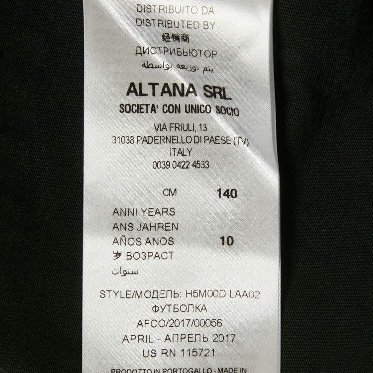 Pre Owned Moschino Teen Black Printed Jersey Crewneck T-Shirt 10Yrs