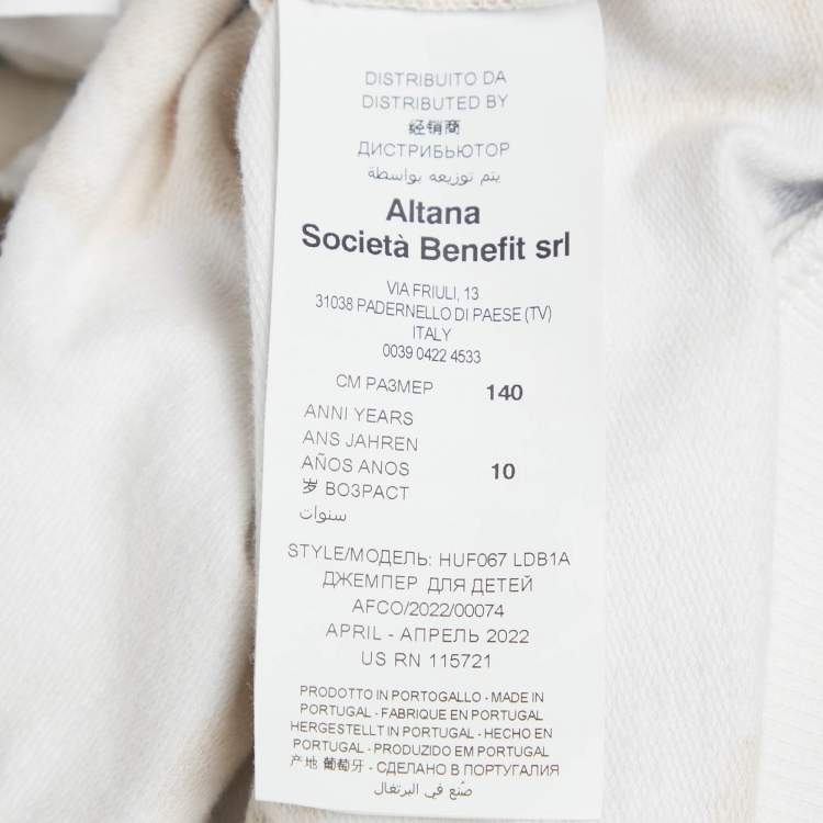 Pre Owned Moschino Kids White Teddy Print Cotton Hoodie 10Yrs