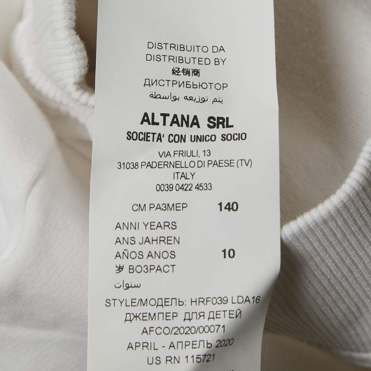 مملوكة مسبقًا Moschino Teen White Sequin Teddy Bear Cotton Knit Sweatshirt 14 Years