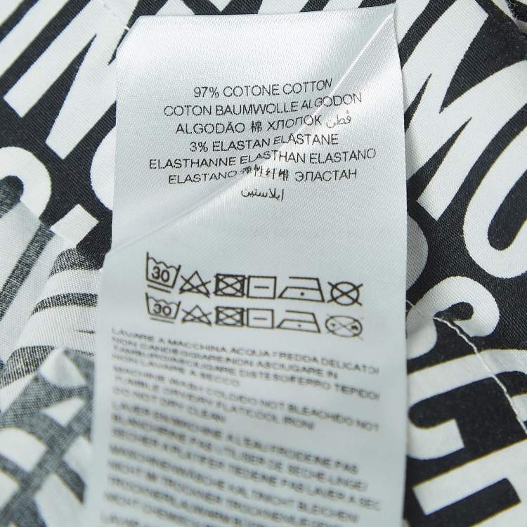 Pre Owned Moschino Teen Black/White Logo Print Cotton Poplin Dress (10 Yrs)
