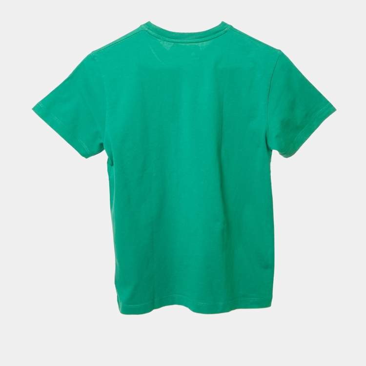 Pre Owned Off-White Kids Green Printed Cotton Crew Neck T-Shirt 10 Yrs
