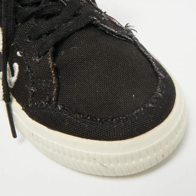 Pre Owned Off-White Vulcanized Size 26 Black Canvas Low Top Sneakers