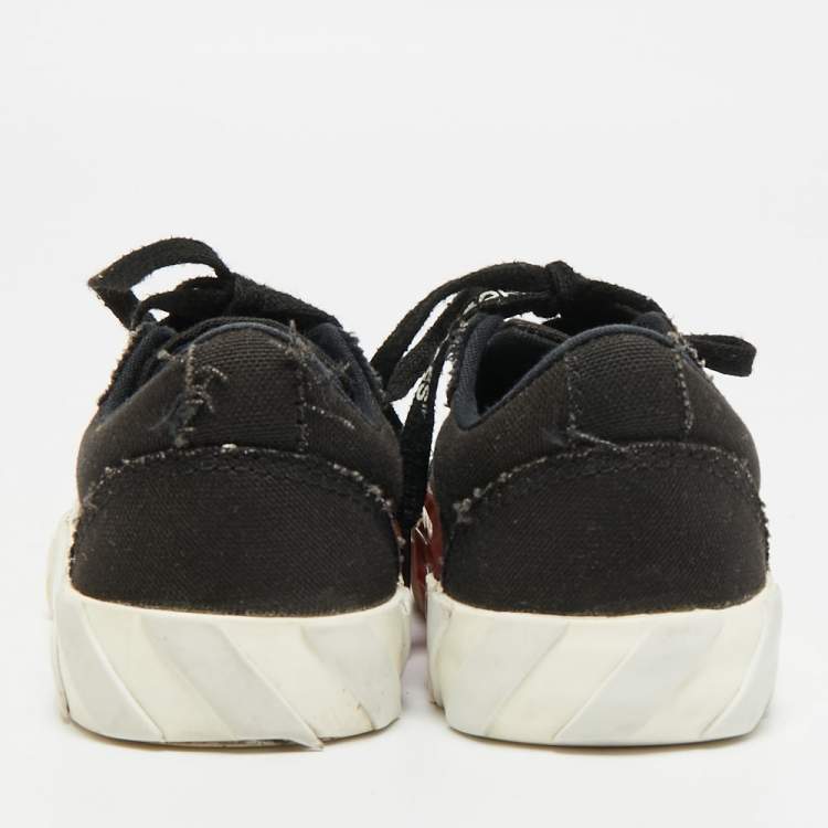 Pre Owned Off-White Vulcanized Size 26 Black Canvas Low Top Sneakers