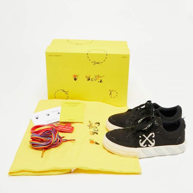 Pre Owned Off-White Vulcanized Size 26 Black Canvas Low Top Sneakers