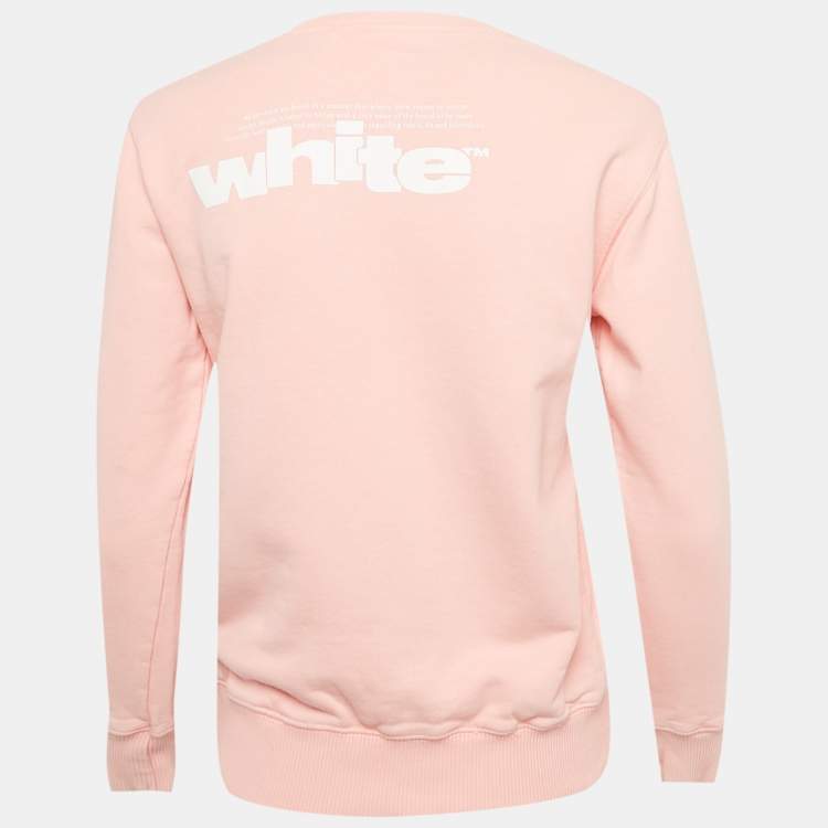Pre Owned Off-White Kids Pink Logo Print Cotton Sweatshirt 10Yrs