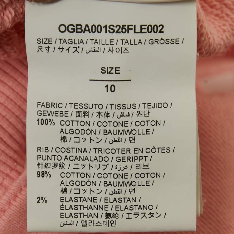 Pre Owned Off-White Kids Pink Logo Print Cotton Sweatshirt 10Yrs