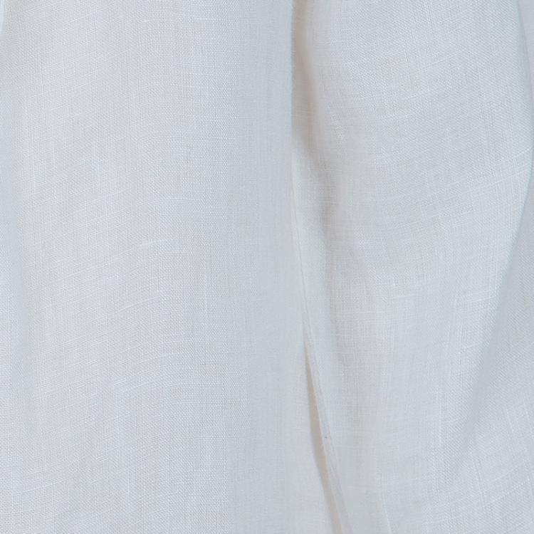 Pre Owned Oscar de la Renta White Linen Long Sleeve Dress 5 Yrs