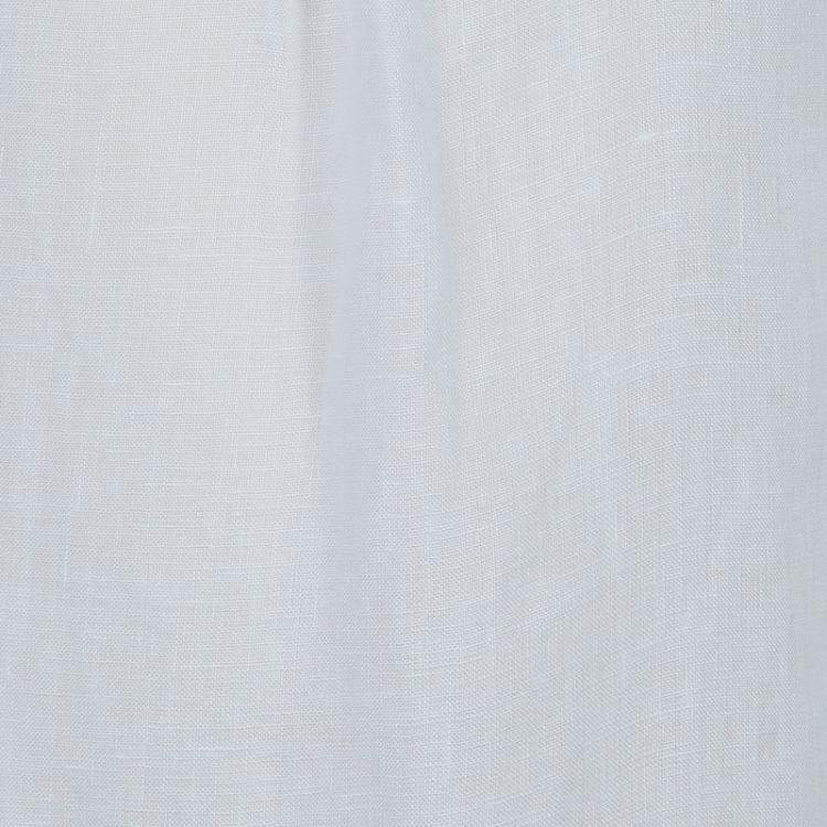 Pre Owned Oscar de la Renta White Linen Long Sleeve Dress 5 Yrs