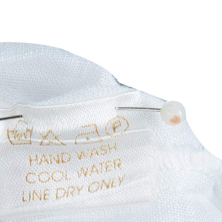 Pre Owned Oscar de la Renta White Linen Long Sleeve Dress 5 Yrs