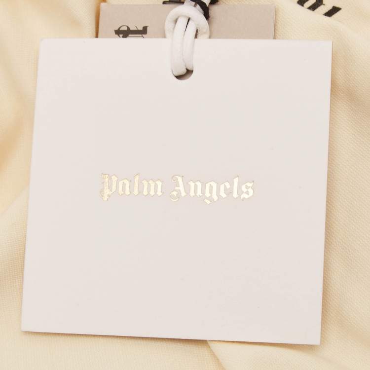 Pre Owned Palm Angels Kids Cream Jersey Hooded Sweatshirt 12 Yrs