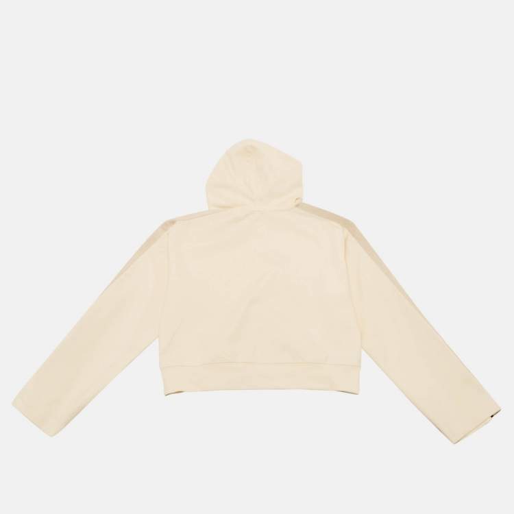 Pre Owned Palm Angels Kids Cream Jersey Hooded Sweatshirt 12 Yrs
