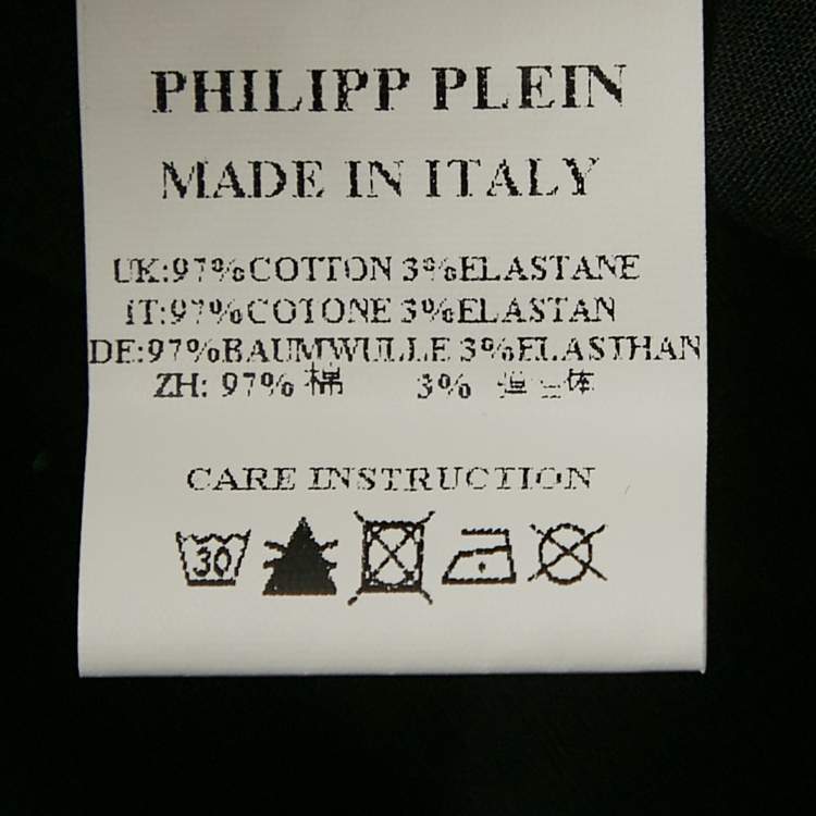 Pre Owned Philipp Plein Junior Black Cotton Button Front Shirt 10 Yrs