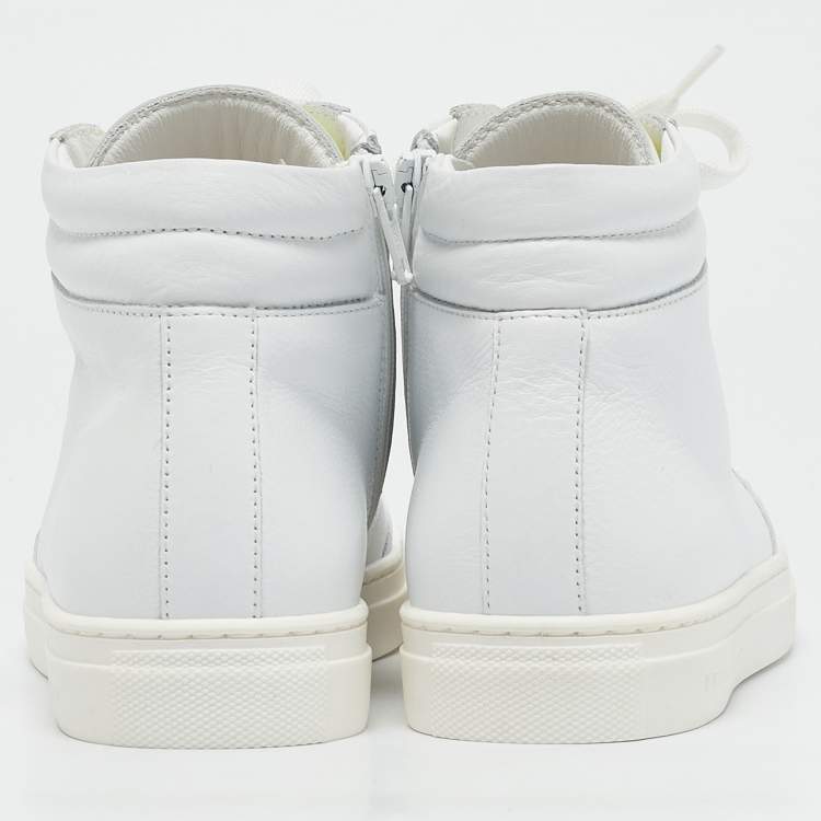 Pre Owned Philipp Plein White Leather Nick High Top Sneakers Size 35