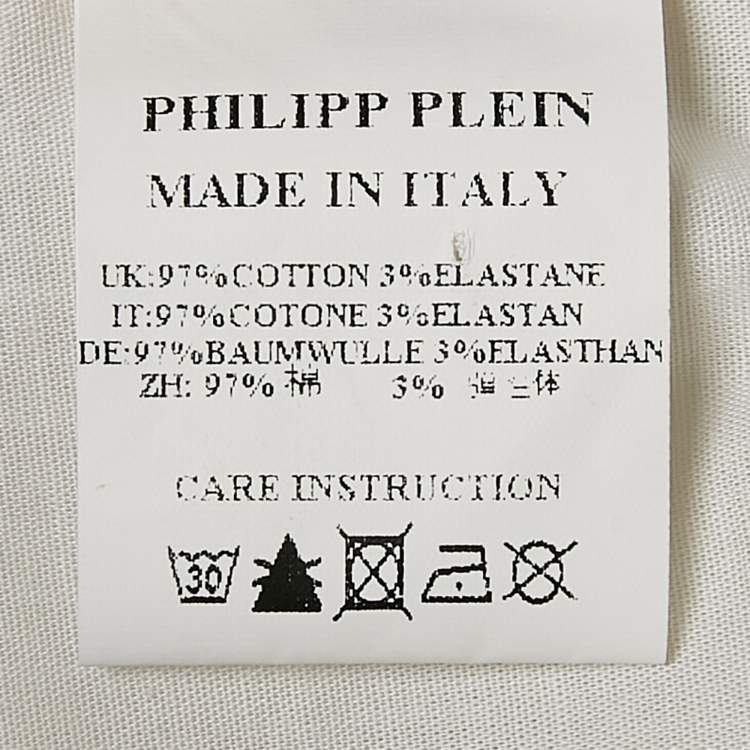 Pre Owned Philipp Plein Junior White Cotton Little Boss Shirt 10 Yrs 