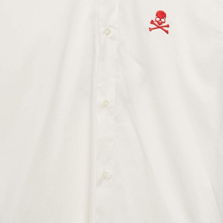 Pre Owned Philipp Plein Junior White Cotton Long Sleeve Shirt 10 Yrs 