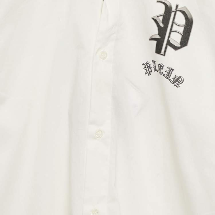 Pre Owned Philipp Plein Junior White Cotton Long Sleeve Shirt 12 Yrs 