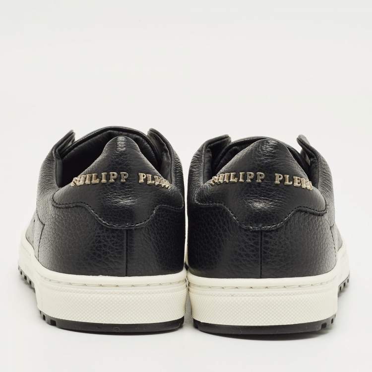 Pre Owned Philipp Plein Black Leather Studded Elles Sneakers Size 35