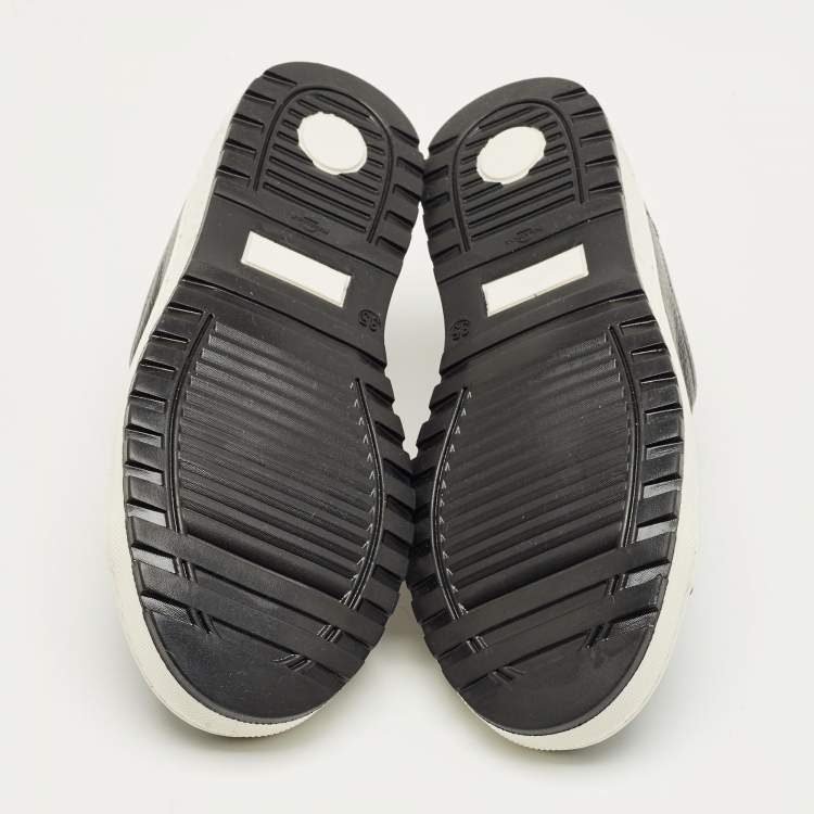 Pre Owned Philipp Plein Black Leather Studded Elles Sneakers Size 35