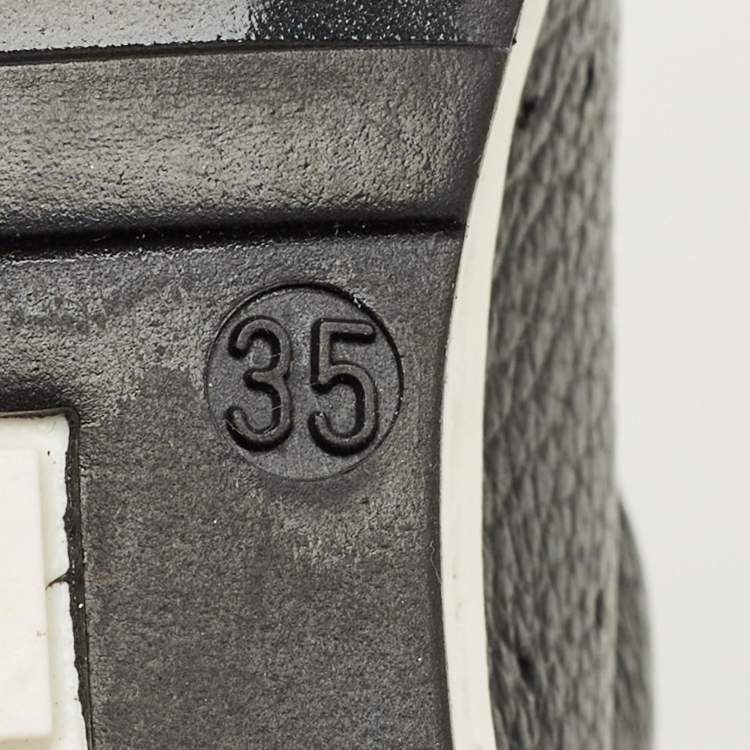 Pre Owned Philipp Plein Black Leather Studded Elles Sneakers Size 35