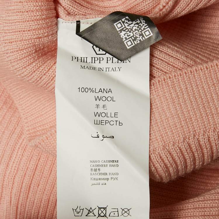 Pre Owned Philipp Plein Junior Pink Crystal Embellished Rib Knit Day Dress 6 Yrs