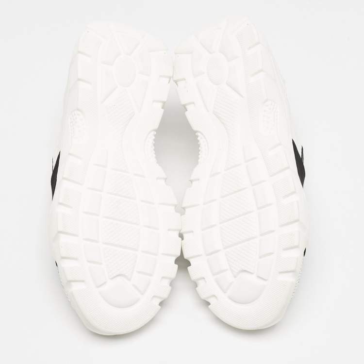 Pre Owned Philipp Plein White Mesh and Suede Crystal Embellished Runner Statement Sneakers Size 32