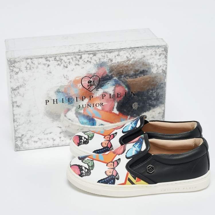 Pre Owned Philipp Plein Multicolor Printed Leather Honolulu Sneakers Size 29