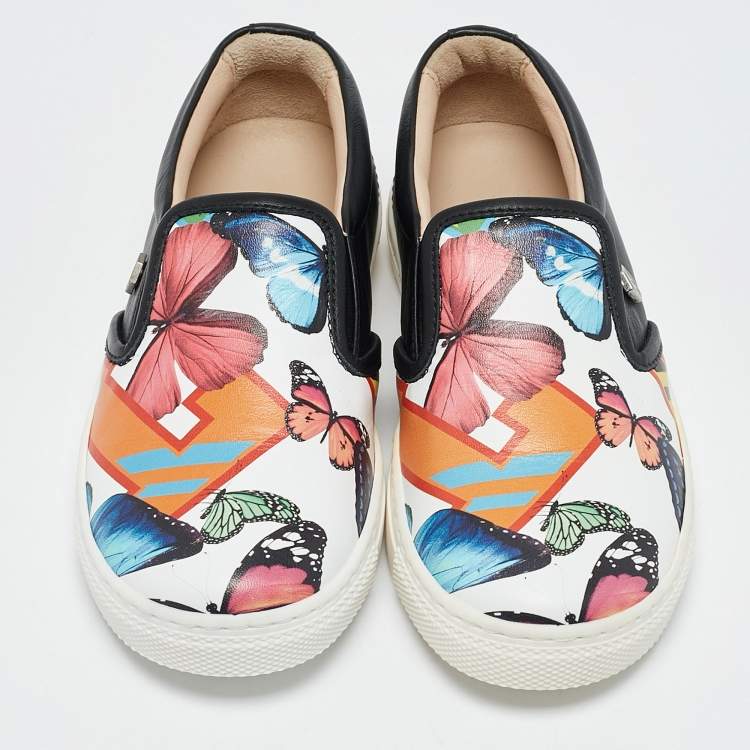 Pre Owned Philipp Plein Multicolor Printed Leather Honolulu Sneakers Size 29