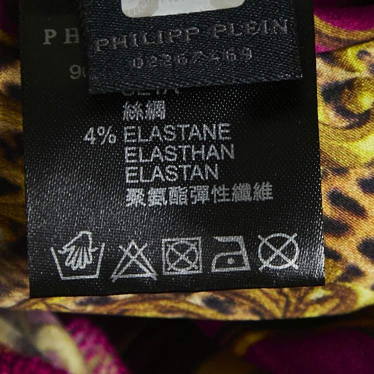 Pre Owned Phillip Plein Junior Pink Printed Silk Sleeveless Dress 12 Yrs 