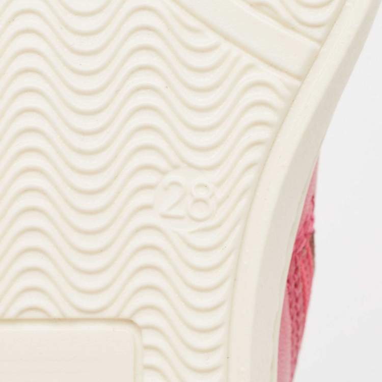 Pre Owned Philipp Plein Pink Suede Crystal Embellished High Top Sneakers Size 28