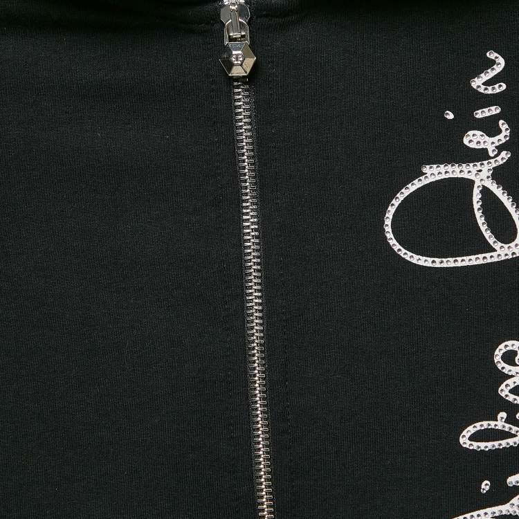 Pre Owned Philipp Plein Junior Kids Black Cotton Rhinestone Jacket 10-11 Yrs 