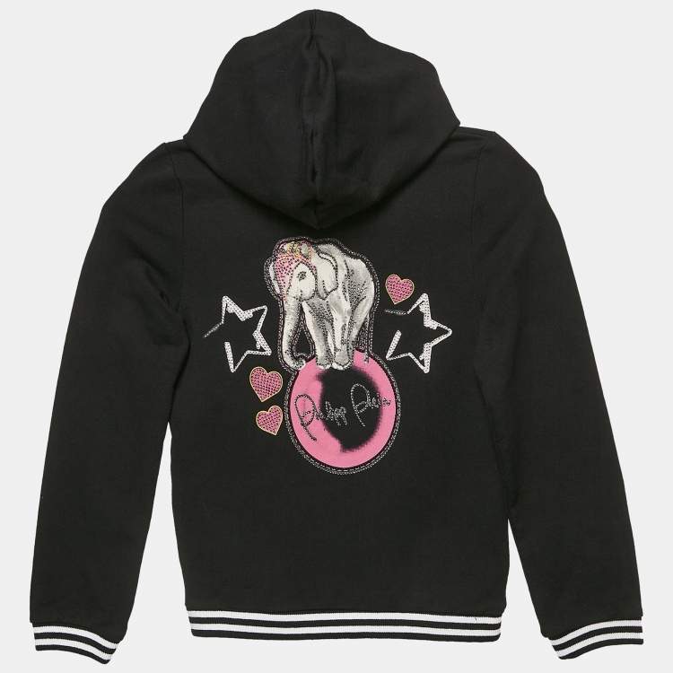 Pre Owned Philipp Plein Junior Kids Black Cotton Rhinestone Jacket 10-11 Yrs 