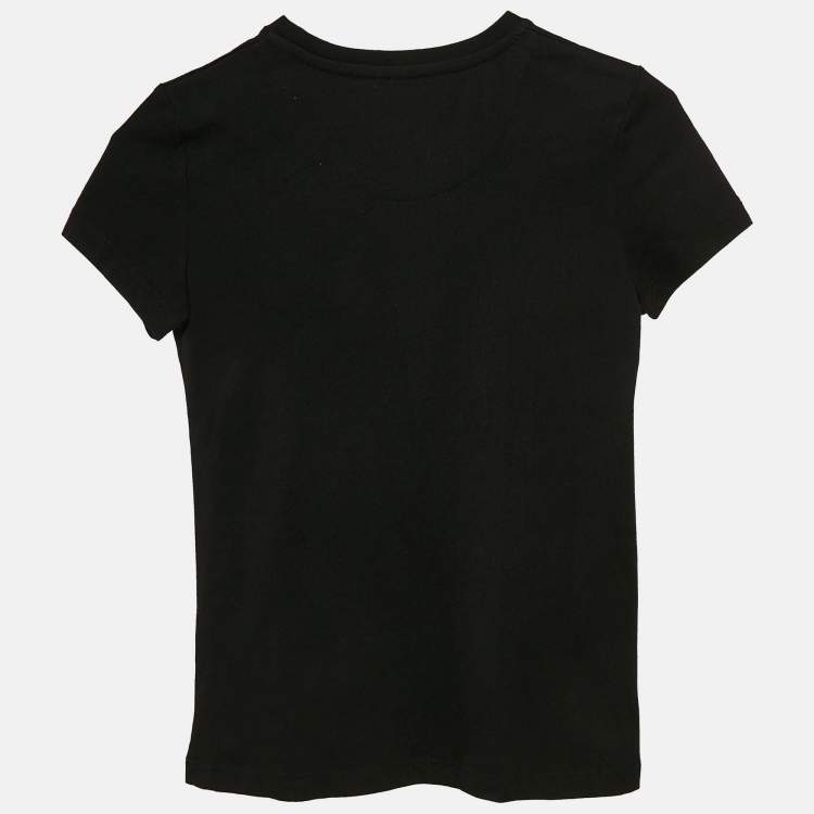 Pre Owned Philipp Plein Junior Black Crystal Jersey T-Shirt 8-9 Yrs