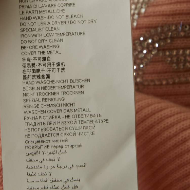 Pre Owned Philipp Plein Junior Pink Crystal Knit Day Dress 8 Yrs 