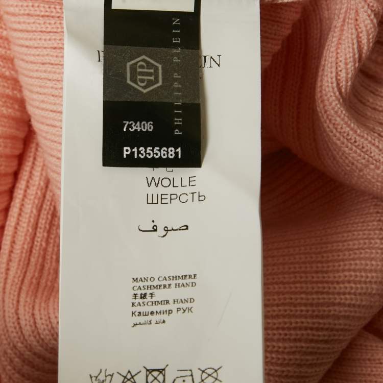 Pre Owned Philipp Plein Junior Pink Crystal Knit Day Dress 8 Yrs 