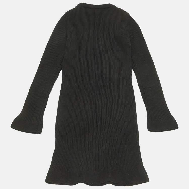 Pre Owned Philipp Plein Junior Black Crystal Rib Knit Day Dress 6Yrs 